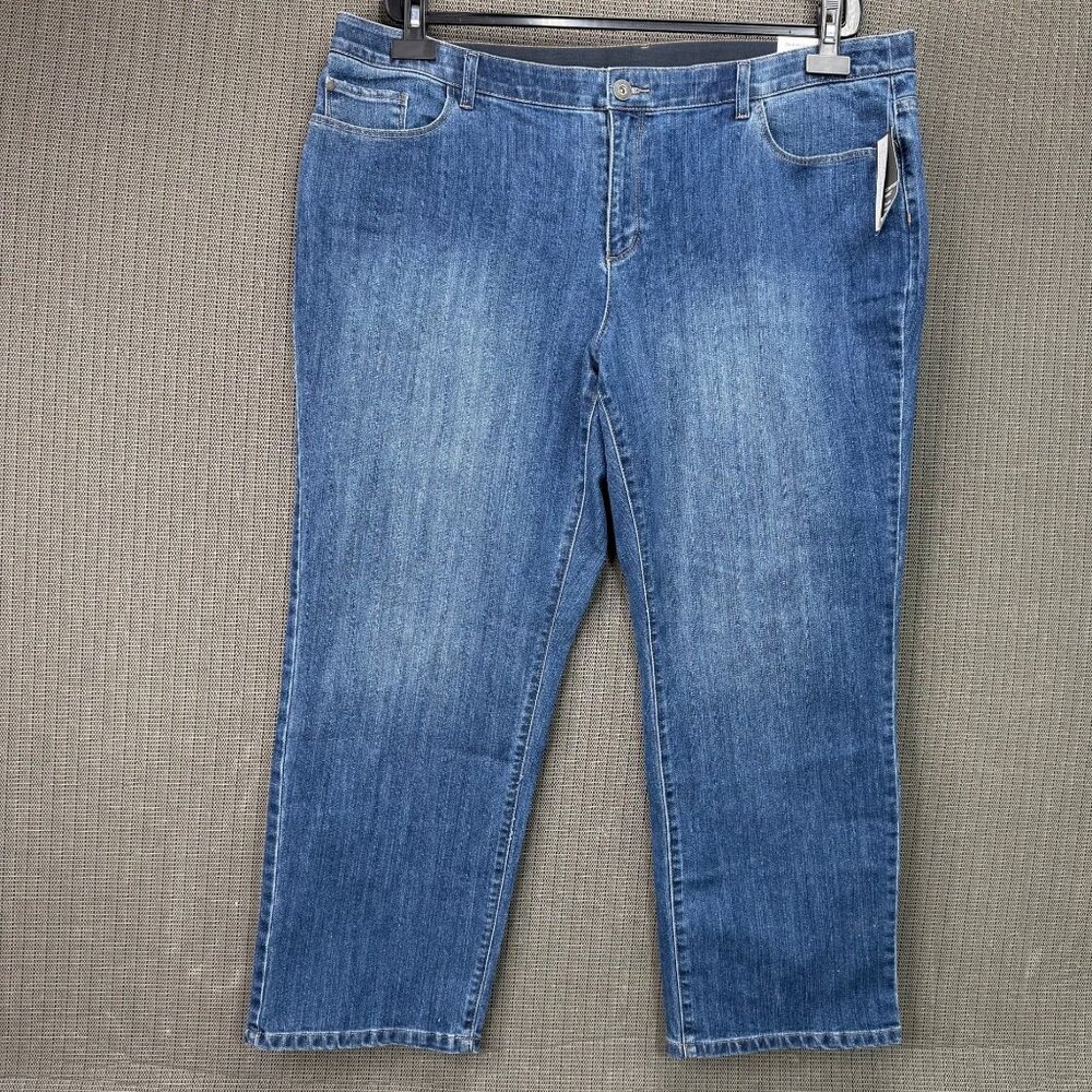 CJ Banks Womens Blue Denim 22WP Straight Leg Moderately Curvy Jeans